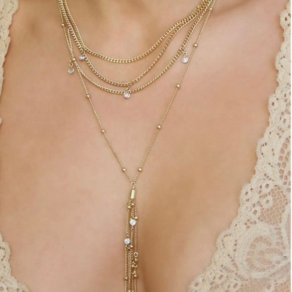 Ettika layered chain gold plated necklace - Picture 3 of 7